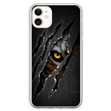 Husa personalizata tip carcasa HQPrint pentru Apple iPhone 12, model Hidden Tiger, multicolor, S1D1M0332