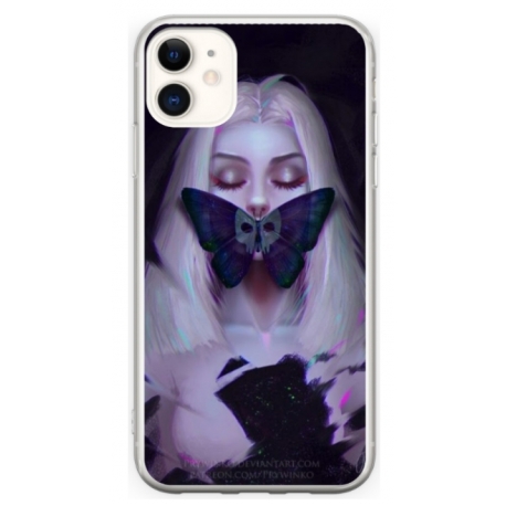 Husa personalizata tip carcasa HQPrint pentru Apple iPhone 12, model Butterfly Mouth 1, multicolor, S1D1M0351