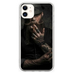 Husa personalizata tip carcasa HQPrint pentru Apple iPhone 12, model Beard Man, multicolor, S1D1M0355
