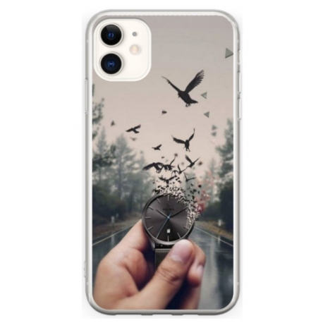 Husa personalizata tip carcasa HQPrint pentru Apple iPhone 12, model Time Flies 2, multicolor, S1D1M0365