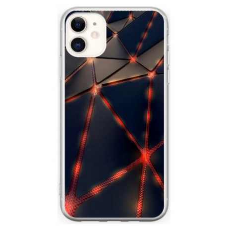 Husa personalizata tip carcasa HQPrint pentru Apple iPhone 12, model Lava Triangles, multicolor, S1D1M0367