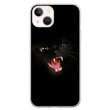 Husa personalizata tip carcasa HQPrint pentru Apple iPhone 13 Mini, model Black Cat 2, multicolor, S1D1M0016