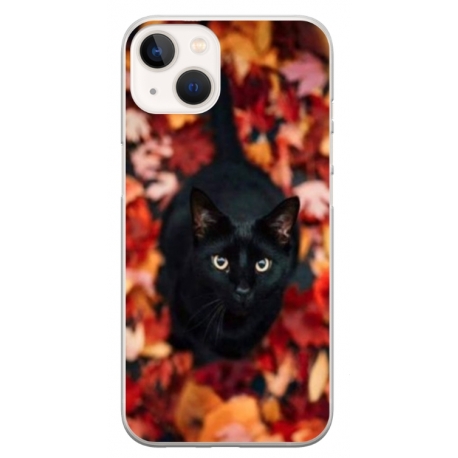 Husa personalizata tip carcasa HQPrint pentru Apple iPhone 13 Mini, model Black Cat 3, multicolor, S1D1M0017