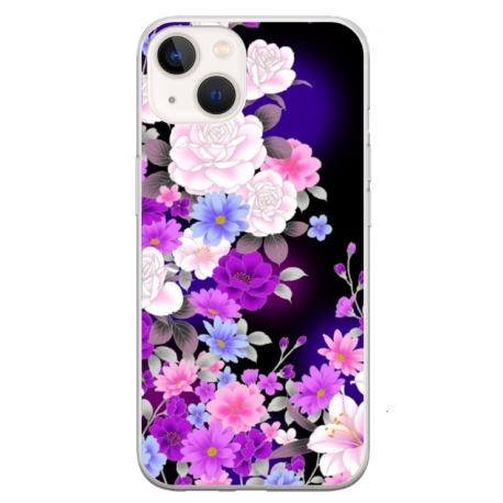 Husa personalizata tip carcasa HQPrint pentru Apple iPhone 13 Mini, model Flowers 3, multicolor, S1D1M0039