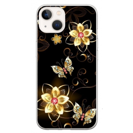 Husa personalizata tip carcasa HQPrint pentru Apple iPhone 13 Mini, model Butterfly 5, multicolor, S1D1M0042