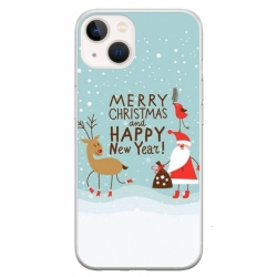 Husa personalizata tip carcasa HQPrint pentru Apple iPhone 13 Mini, model Happy Christmas and New Year, multicolor, S1D1M0047