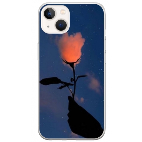 Husa personalizata tip carcasa HQPrint pentru Apple iPhone 13 Mini, model Sky Flower, multicolor, S1D1M0159