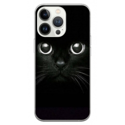 Husa personalizata tip carcasa HQPrint pentru Apple iPhone 13 Pro Max, model Black Cat 1, multicolor, S1D1M0015