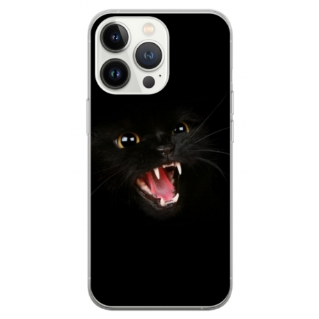 Husa personalizata tip carcasa HQPrint pentru Apple iPhone 13 Pro Max, model Black Cat 2, multicolor, S1D1M0016