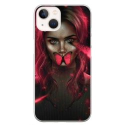 Husa personalizata tip carcasa HQPrint pentru Apple iPhone 13 Mini, model Butterfly Mouth 2, multicolor, S1D1M0352
