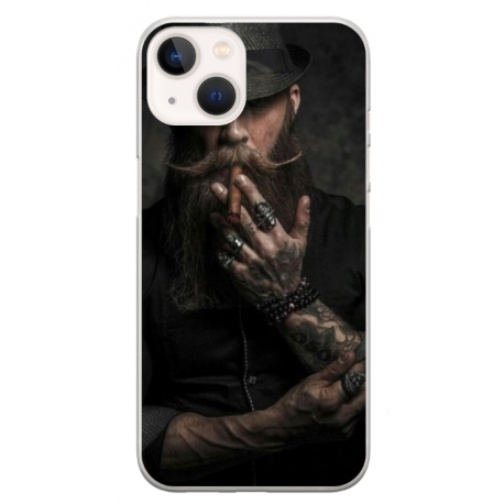 Husa personalizata tip carcasa HQPrint pentru Apple iPhone 13 Mini, model Beard Man, multicolor, S1D1M0355