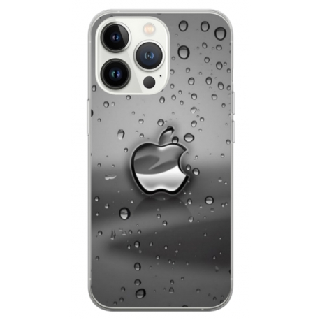 Husa personalizata tip carcasa HQPrint pentru Apple iPhone 13 Pro Max, model Rainy Apple logo, multicolor, S1D1M0148