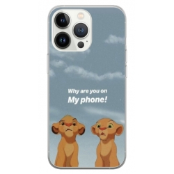 Husa personalizata tip carcasa HQPrint pentru Apple iPhone 13 Pro Max, model Why are you on my phone, multicolor, S1D1M0220