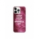 Husa personalizata tip carcasa HQPrint pentru Apple iPhone 13 Pro Max, model Keep Calm and Sparkle On, multicolor, S1D1M0252
