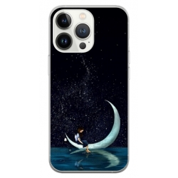 Husa personalizata tip carcasa HQPrint pentru Apple iPhone 13 Pro Max, model Moon Fishing, multicolor, S1D1M0270