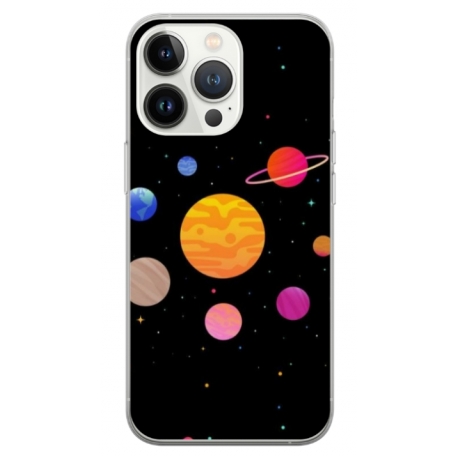 Husa personalizata tip carcasa HQPrint pentru Apple iPhone 13 Pro Max, model Colorful Galaxy, multicolor, S1D1M0283