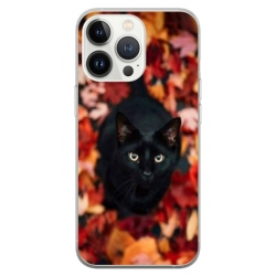 Husa personalizata tip carcasa HQPrint pentru Apple iPhone 13 Pro, model Black Cat 3, multicolor, S1D1M0017