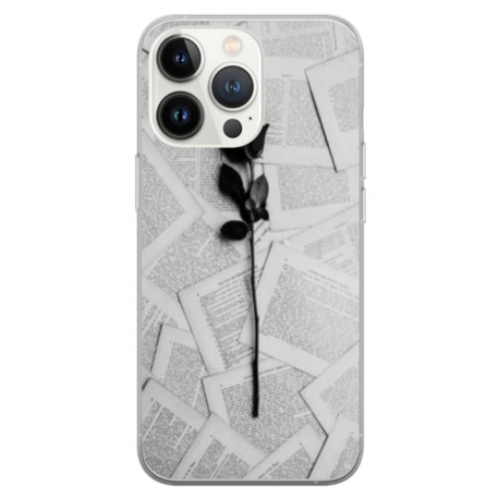 Husa personalizata tip carcasa HQPrint pentru Apple iPhone 13 Pro, model Black Rose, multicolor, S1D1M0021