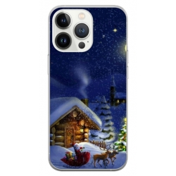 Husa personalizata tip carcasa HQPrint pentru Apple iPhone 13 Pro, model Christmas Cottage, multicolor, S1D1M0059