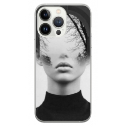 Husa personalizata tip carcasa HQPrint pentru Apple iPhone 13 Pro, model Abstract Lady, multicolor, S1D1M0066