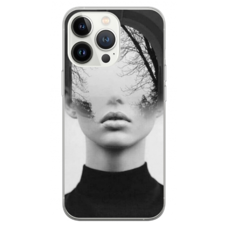 Husa personalizata tip carcasa HQPrint pentru Apple iPhone 13 Pro, model Abstract Lady, multicolor, S1D1M0066