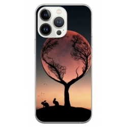 Husa personalizata tip carcasa HQPrint pentru Apple iPhone 13 Pro, model Moon Tree, multicolor, S1D1M0068