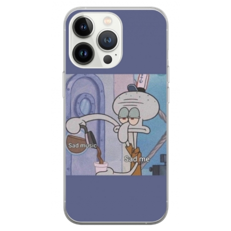 Husa personalizata tip carcasa HQPrint pentru Apple iPhone 13 Pro, model Squidward 1, multicolor, S1D1M0161