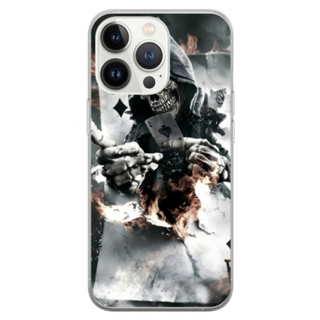 Husa personalizata tip carcasa HQPrint pentru Apple iPhone 13 Pro, model Skeleton Cards, multicolor, S1D1M0301