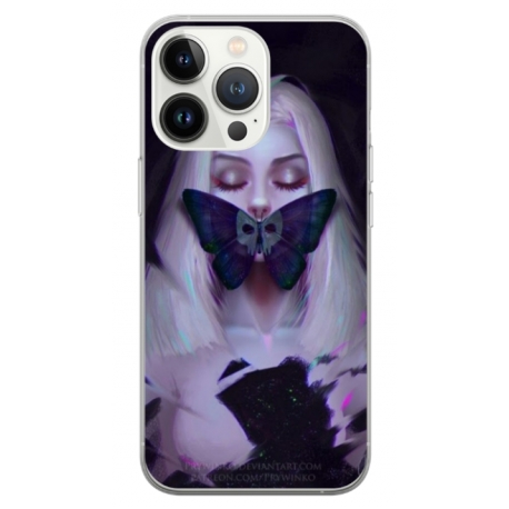 Husa personalizata tip carcasa HQPrint pentru Apple iPhone 13 Pro, model Butterfly Mouth 1, multicolor, S1D1M0351