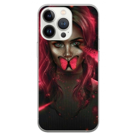 Husa personalizata tip carcasa HQPrint pentru Apple iPhone 13 Pro, model Butterfly Mouth 2, multicolor, S1D1M0352