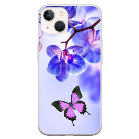 Husa personalizata tip carcasa HQPrint pentru Apple iPhone 13, model Butterfly 2, multicolor, S1D1M0029