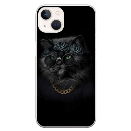 Husa personalizata tip carcasa HQPrint pentru Apple iPhone 13, model Black Cat 4, multicolor, S1D1M0097