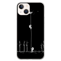 Husa personalizata tip carcasa HQPrint pentru Apple iPhone 13, model Climbing to the Moon, multicolor, S1D1M0233
