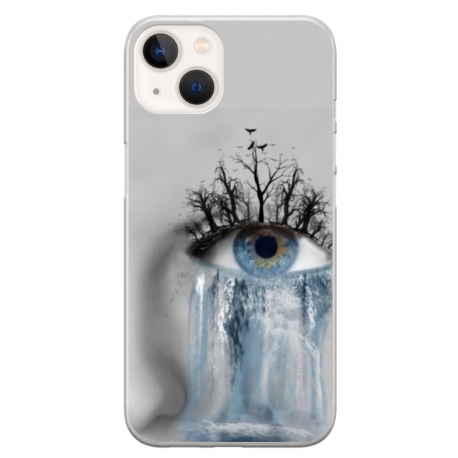 Husa personalizata tip carcasa HQPrint pentru Apple iPhone 13, model Teary Eye, multicolor, S1D1M0307