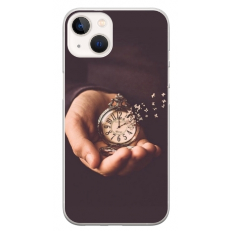 Husa personalizata tip carcasa HQPrint pentru Apple iPhone 13, model Time Flies 1, multicolor, S1D1M0364