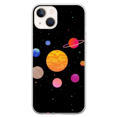Husa personalizata tip carcasa HQPrint pentru Apple iPhone 14 Plus, model Colorful Galaxy, multicolor, S1D1M0283