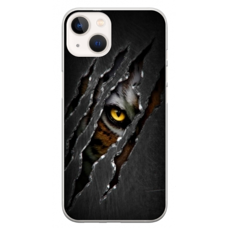 Husa personalizata tip carcasa HQPrint pentru Apple iPhone 14 Plus, model Hidden Tiger, multicolor, S1D1M0332