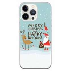 Husa personalizata tip carcasa HQPrint pentru Apple iPhone 14 Pro Max, model Happy Christmas and New Year, multicolor, S1D1M0047