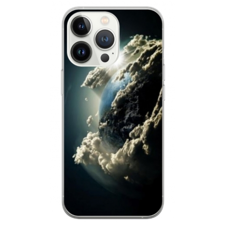 Husa personalizata tip carcasa HQPrint pentru Apple iPhone 14 Pro Max, model Cloudy Earth, multicolor, S1D1M0067