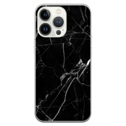 Husa personalizata tip carcasa HQPrint pentru Apple iPhone 14 Pro Max, model Black Marble, multicolor, S1D1M0229