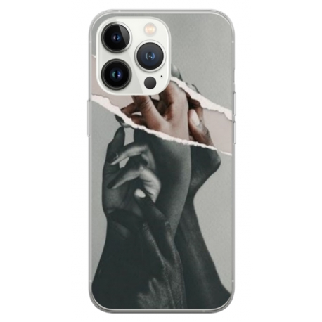 Husa personalizata tip carcasa HQPrint pentru Apple iPhone 14 Pro Max, model Black and White Hands, multicolor, S1D1M0300