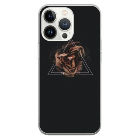 Husa personalizata tip carcasa HQPrint pentru Apple iPhone 14 Pro Max, model Triangle Rose, multicolor, S1D1M0316