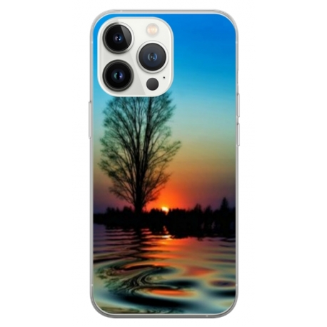 Husa personalizata tip carcasa HQPrint pentru Apple iPhone 14 Pro, model Apus, multicolor, S1D1M0006
