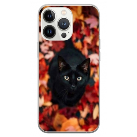 Husa personalizata tip carcasa HQPrint pentru Apple iPhone 14 Pro, model Black Cat 3, multicolor, S1D1M0017