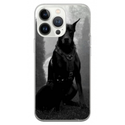 Husa personalizata tip carcasa HQPrint pentru Apple iPhone 14 Pro, model Doberman, multicolor, S1D1M0018
