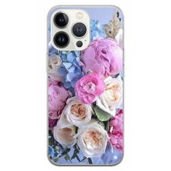 Husa personalizata tip carcasa HQPrint pentru Apple iPhone 14 Pro, model Flowers 1, multicolor, S1D1M0026