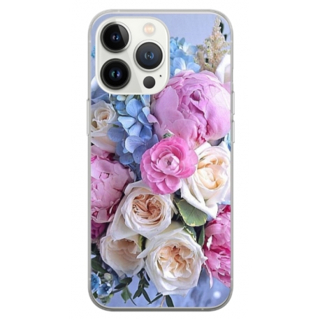 Husa personalizata tip carcasa HQPrint pentru Apple iPhone 14 Pro, model Flowers 1, multicolor, S1D1M0026