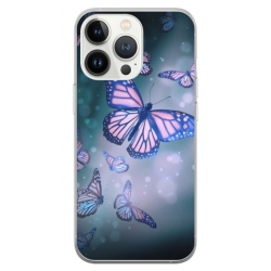 Husa personalizata tip carcasa HQPrint pentru Apple iPhone 14 Pro, model Butterfly 1, multicolor, S1D1M0028
