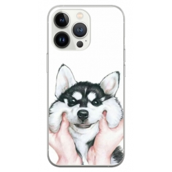 Husa personalizata tip carcasa HQPrint pentru Apple iPhone 14 Pro, model Fluffy Dog, multicolor, S1D1M0033