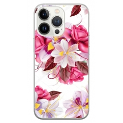 Husa personalizata tip carcasa HQPrint pentru Apple iPhone 14 Pro, model Flowers 4, multicolor, S1D1M0040